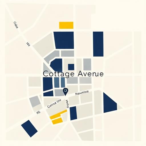 Map of Cottage Avenue in Columbus, Indiana